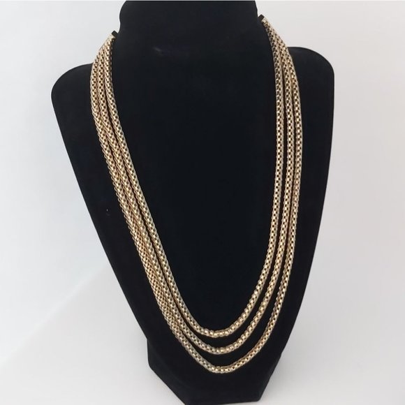 Avon Jewelry - AVON | Triple Strand Snake Chain Necklace Gold-tone